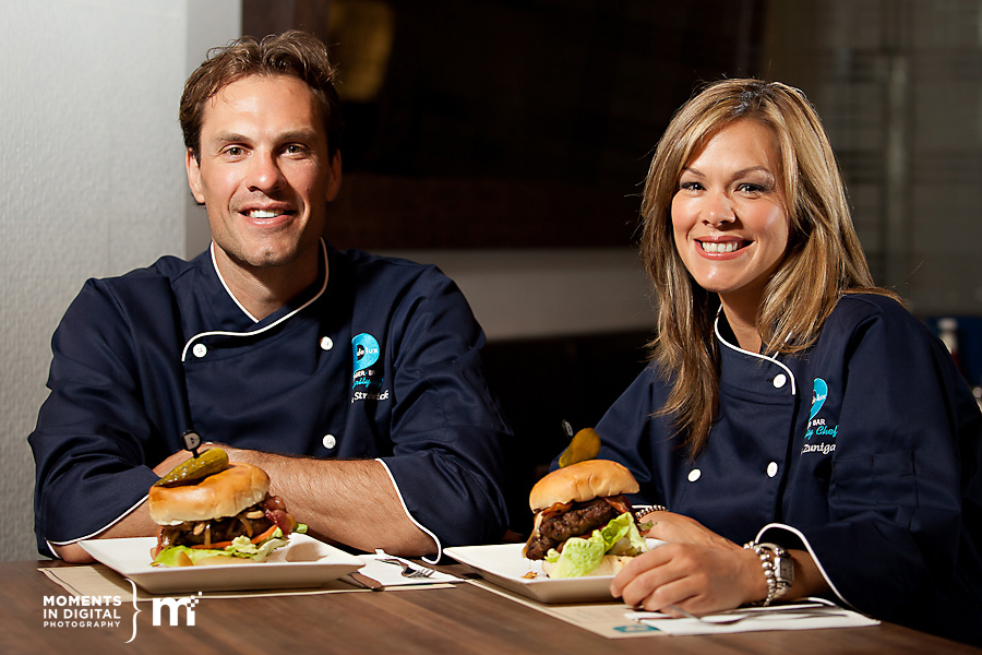 Edmonton-Commercial-Photographers-Jason-Studwick-&-Leila-3 Photographs of Delux Burger Celebrity Chefs Jason Strudwick and Leila Zuniga