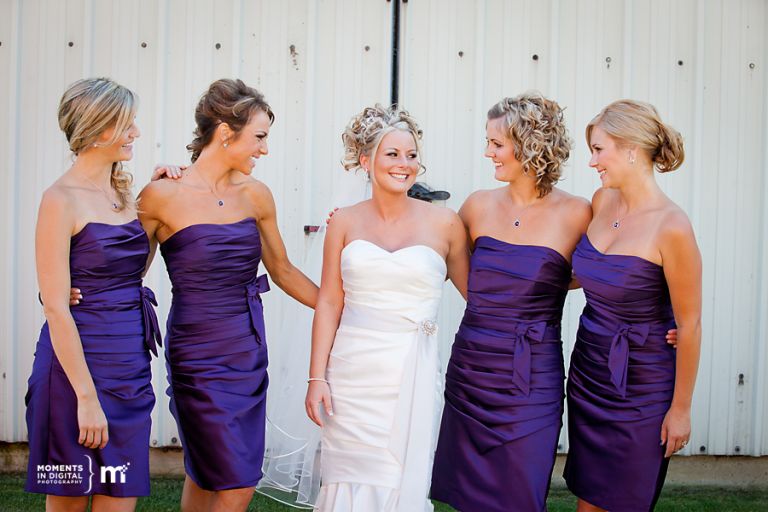 Bride with her bridesmaids - Edmonton Wedding Photography