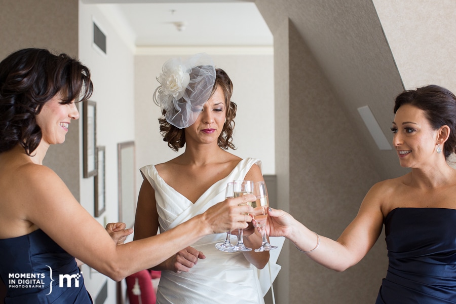 Edmonton_Wedding_Photographers_4 Bride Enjoying champagne with her bridesmaids