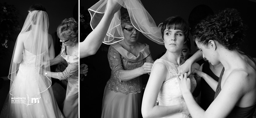 Edmonton Wedding Photographers - Bride Getting into her dress