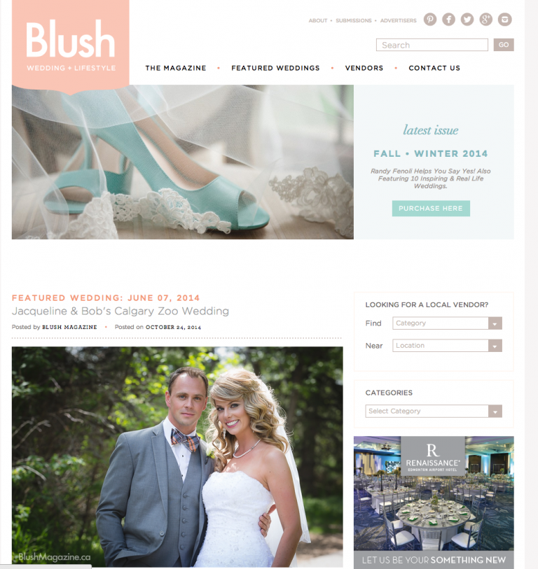 Calgary Zoo Wedding - Blush Magazine Featured wedding photography