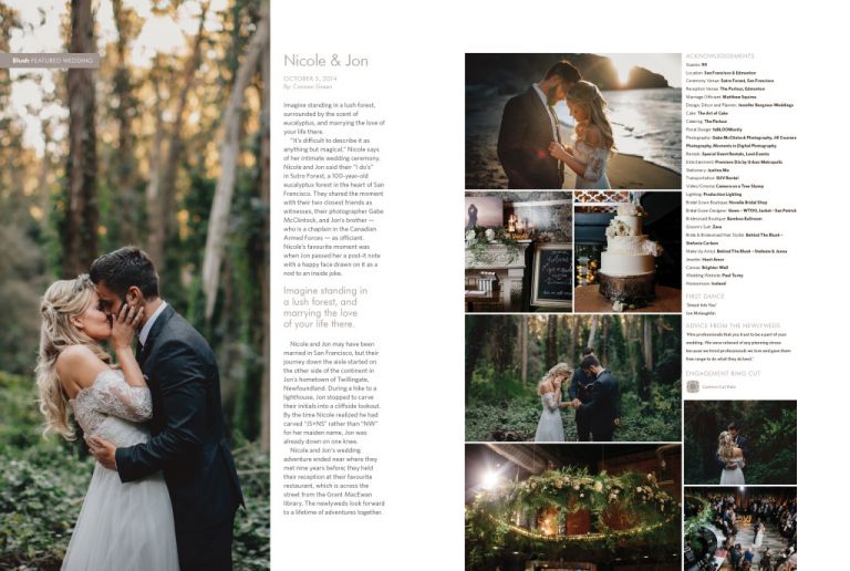 Nicole & Jon - Wedding Feature in Blush Magazine