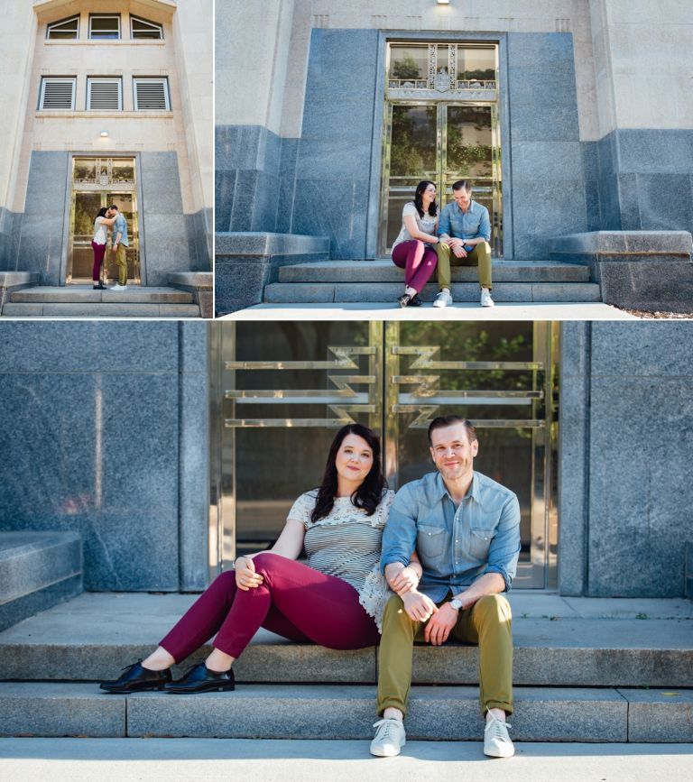 Engagement photos at the Alberta Legislature Grounds in Edmonton