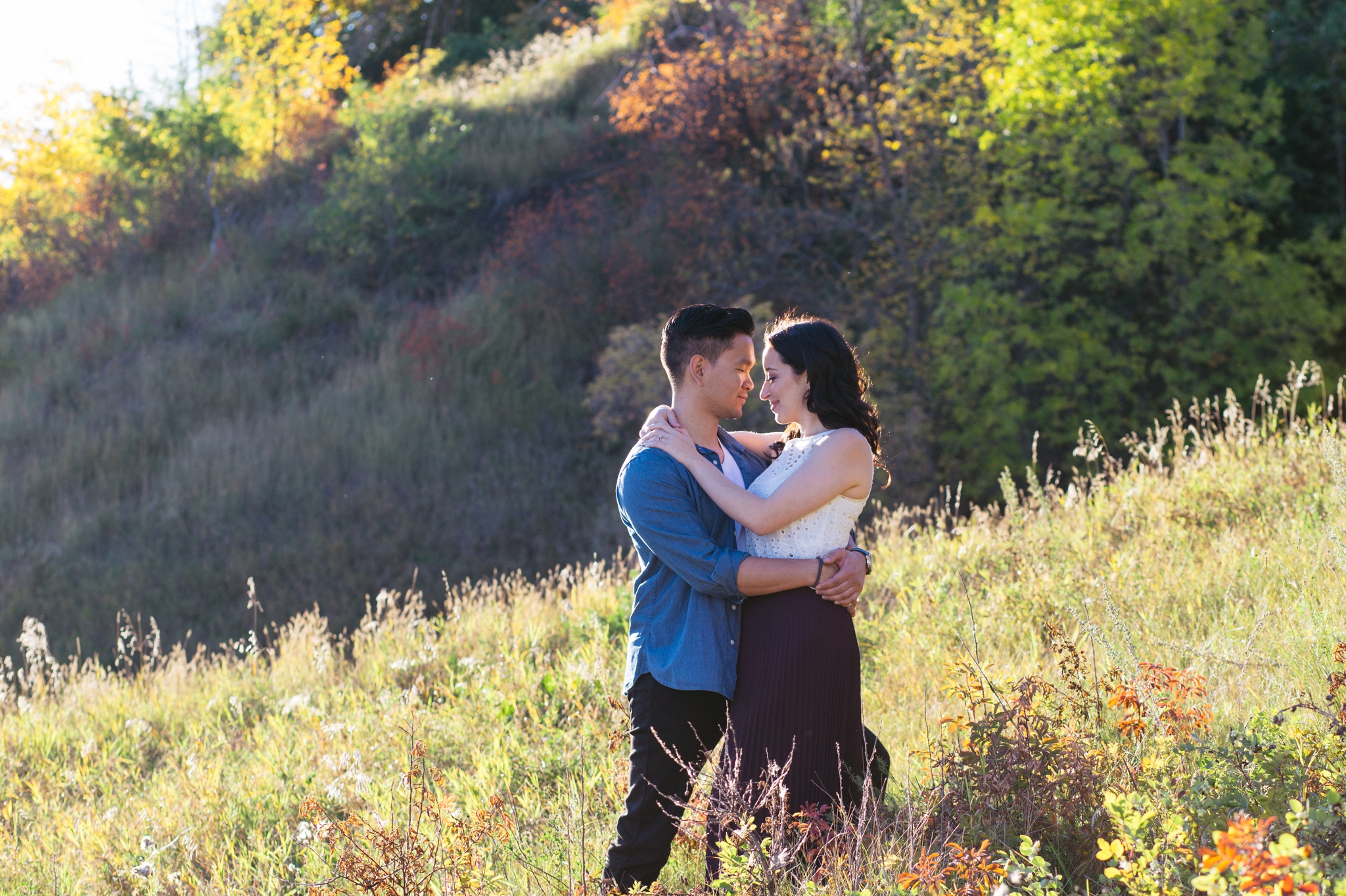Fall Engagement photos in Edmonton's River Valley