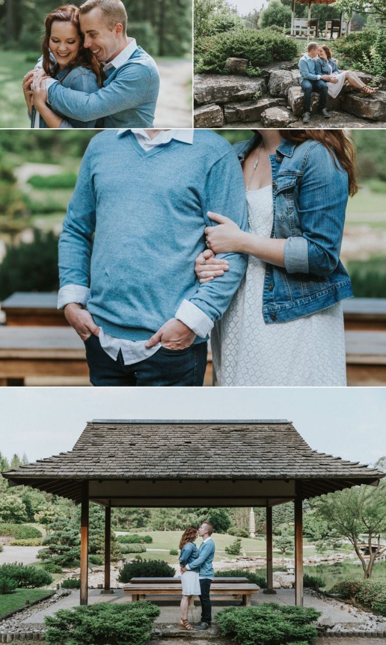 Engagement photos in the Kurimoto Japanese Garden