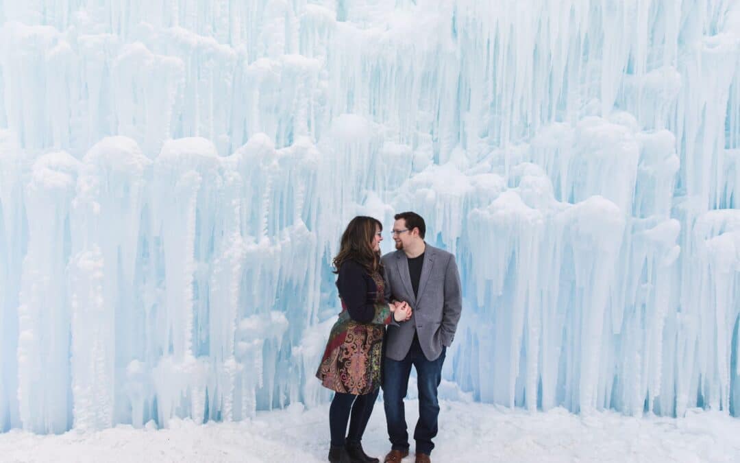 Sarah & Trevor’s Engagement Photos at the Ice Castles in Edmonton