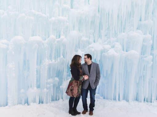 Sarah & Trevor’s Engagement Photos at the Ice Castles in Edmonton
