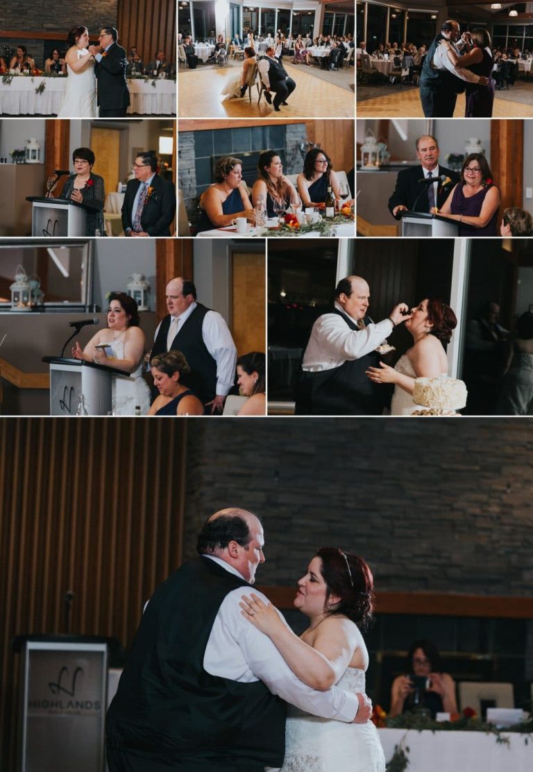 Wedding reception photos at the Highlands Golf Club in Edmonton