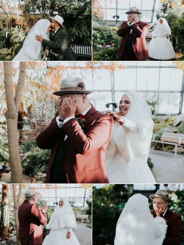 Wedding Photos at the Muttart Conservatory in Edmonton