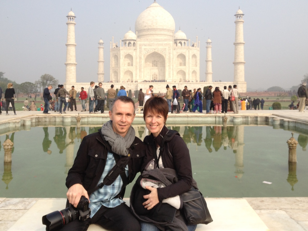 Bruce & Sarah in India-2 Edmonton event Photography Bruce Clarke with his wife Sarah in Agra, India