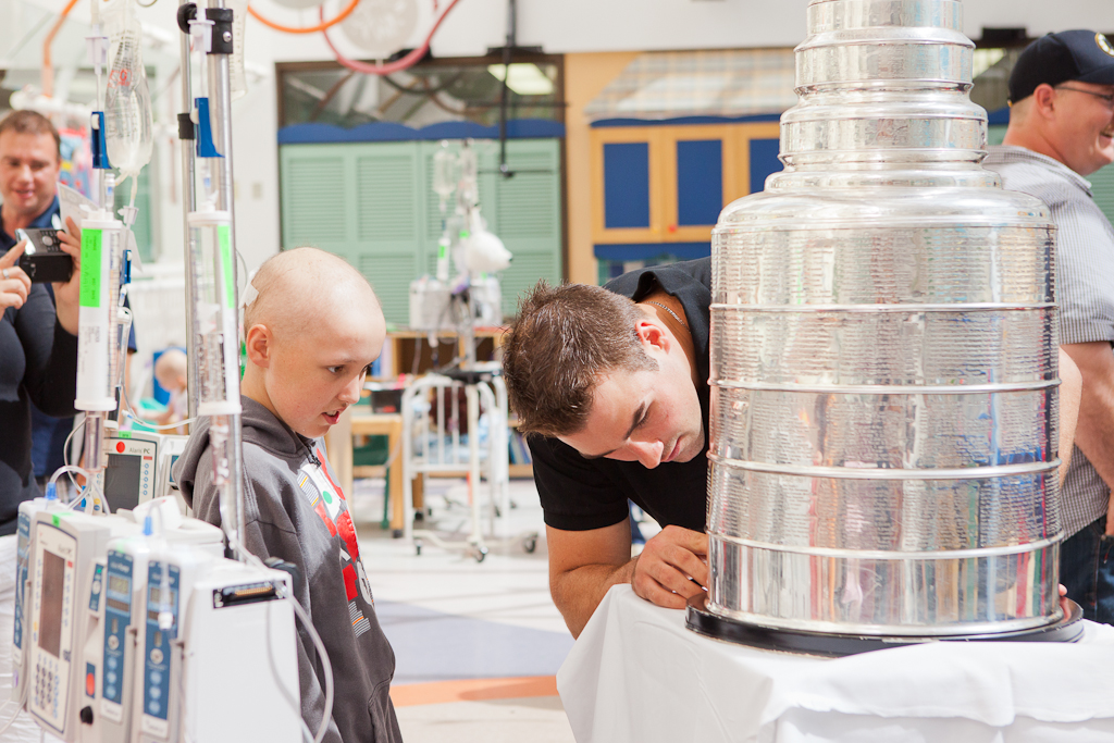 Photos of the Stanley Cup at the Stollery Childrens Hospital