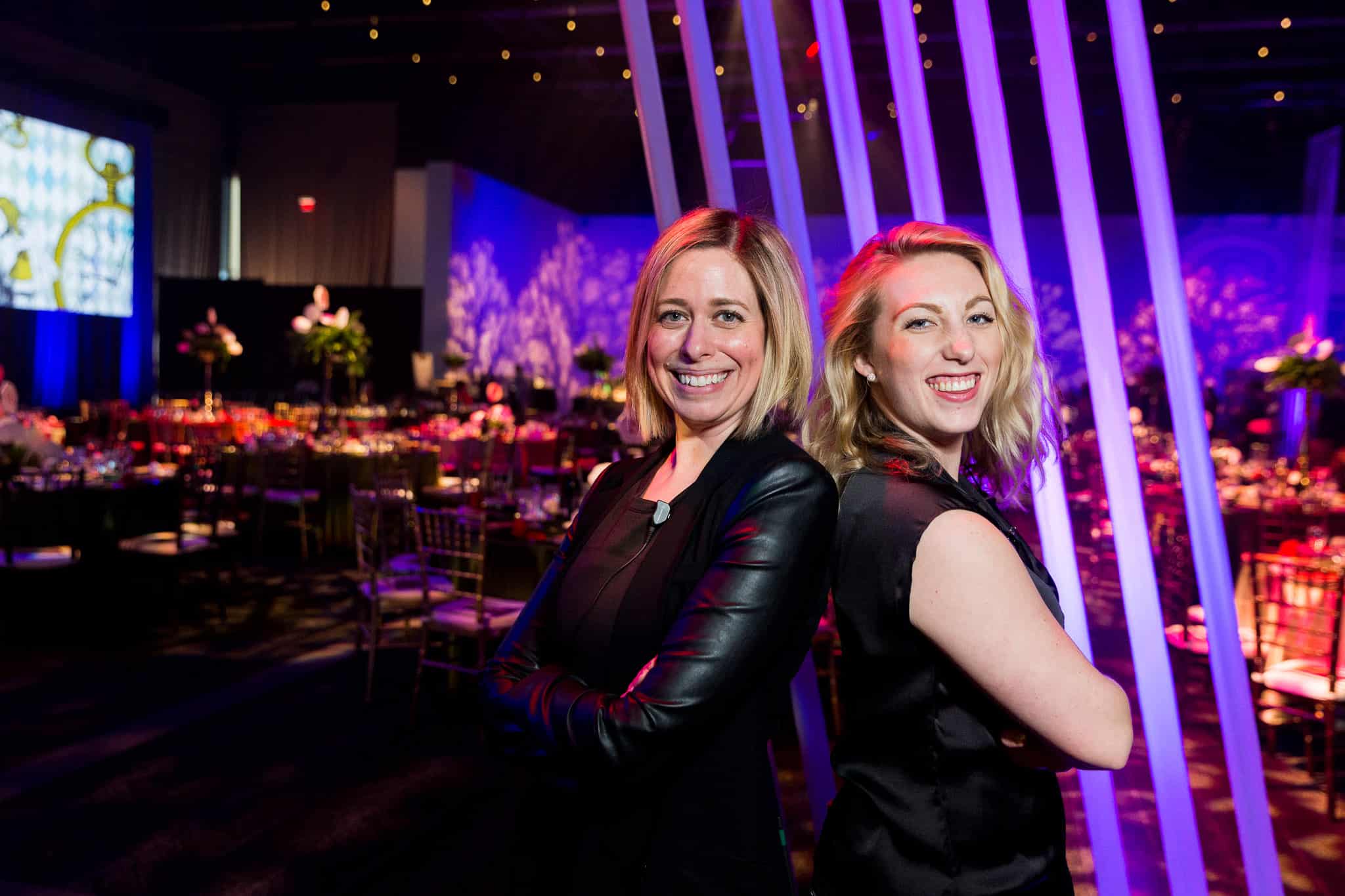 20180427_YESS_Gala_032 Event planner Erin Clyde poses for a photograph with her assistant at the YESS Gala in Hall D at the Edmonton Convention Centre